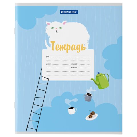 Тетрадь 12 л. BRAUBERG, линия, обложка картон, «ОЗОРНЫЕ КОТЫ»
