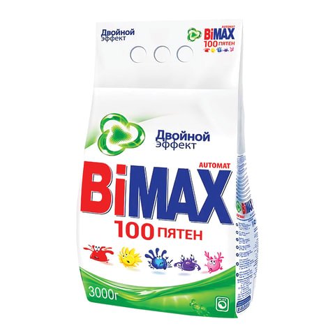 превью Стиральный порошок BiMax 100 пятен для цветного и белого белья (отдушки в ассортименте, 3 кг)