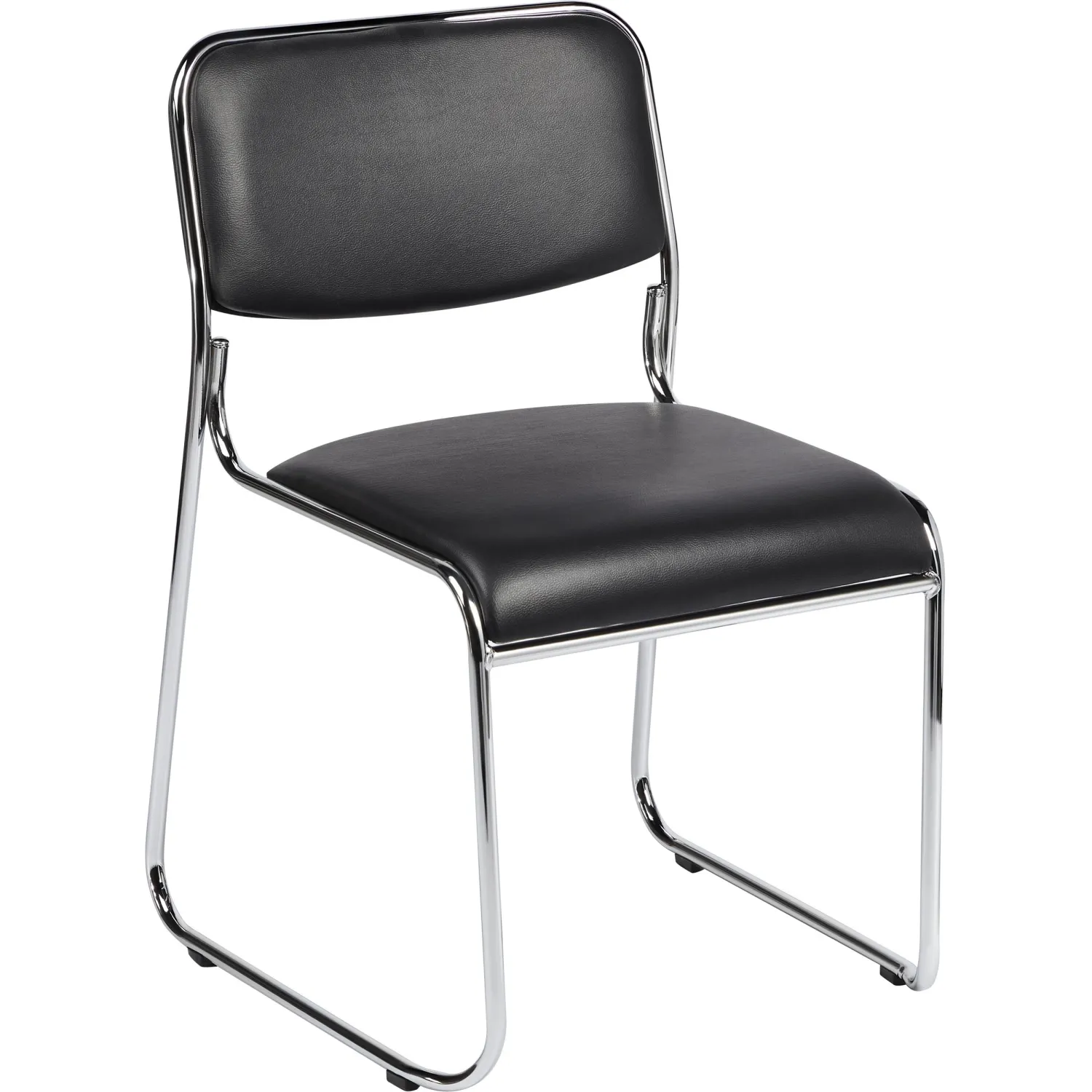 превью Стул офисный Комус Мебель (Easy Chair) 802 чёрный (искусственная кожа, металл хромированный)