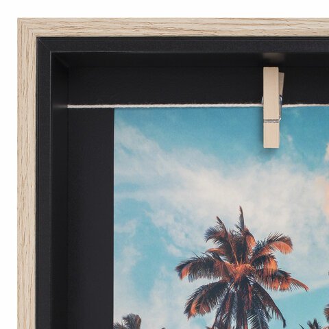 Рамка из МДФ BRAUBERG LOFT BLACK BOX, фото 13×18см, с прищепкой, 20×25см