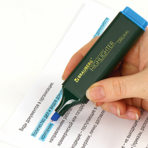 Текстовыделитель BRAUBERG «ORIGINAL», ГОЛУБОЙ, линия 1-5 мм
