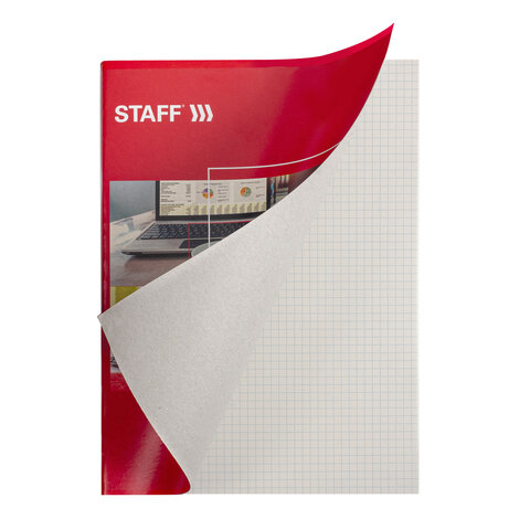 Тетрадь А4, 96 л., STAFF, клетка, офсет №2 ЭКОНОМ, обложка картон, «ОФИСНАЯ КЛАССИКА»