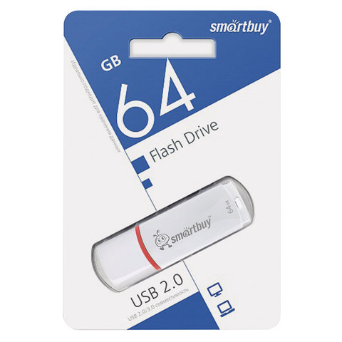 Флеш-память SmartBuy Crown 64 Gb USB 2.0 белая