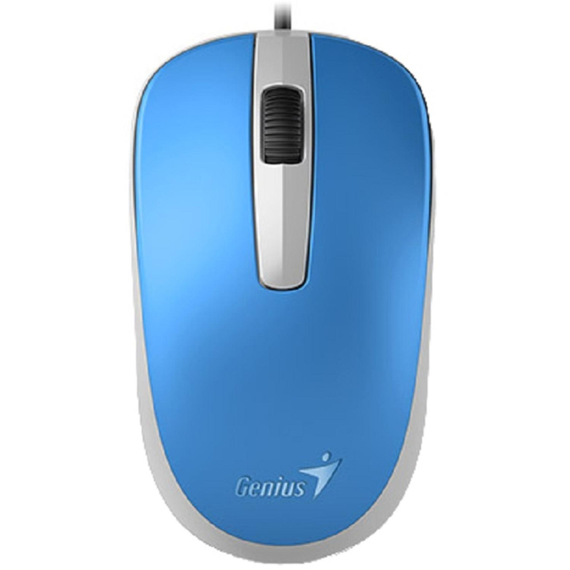 Мышь компьютерная Genius DX-120, USB, оптическая, 1000 DPI 1.5m, голубой