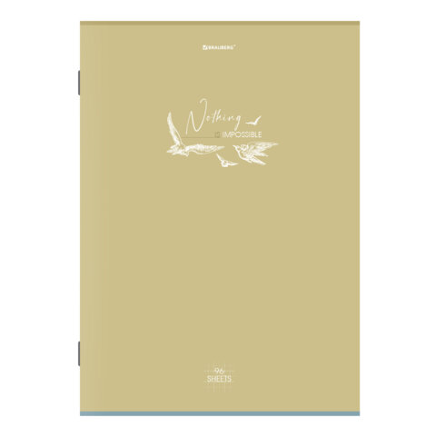 Тетрадь А4, 96 л., BRAUBERG, скоба, клетка, глянцевый лак, «Pastel», (микс в спайке)