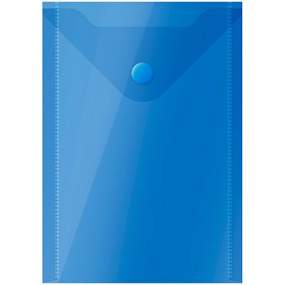 Папка-конверт на кнопке OfficeSpace, А6 (105×148мм), 150мкм, полупрозрачная, синяя
