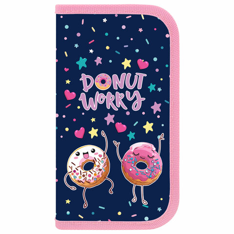 Пенал ПИФАГОР, 2 отделения, ламинированный картон, 19×11 см, «Comic donuts»