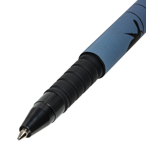 Ручка шариковая BRAUBERG SOFT TOUCH GRIP «NIGHT CITY», СИНЯЯ, мягкое покрытие, узел 0.7 мм