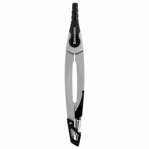 Готовальня BRAUBERG ULTRA, 4 предмета: циркуль 135 мм, запасные грифели, насадка, графитовый цвет