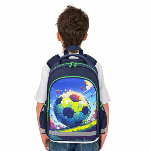 Рюкзак ПИФАГОР SCHOOL, 1 отделение, 3 кармана, «Football match», 38×28×14 см