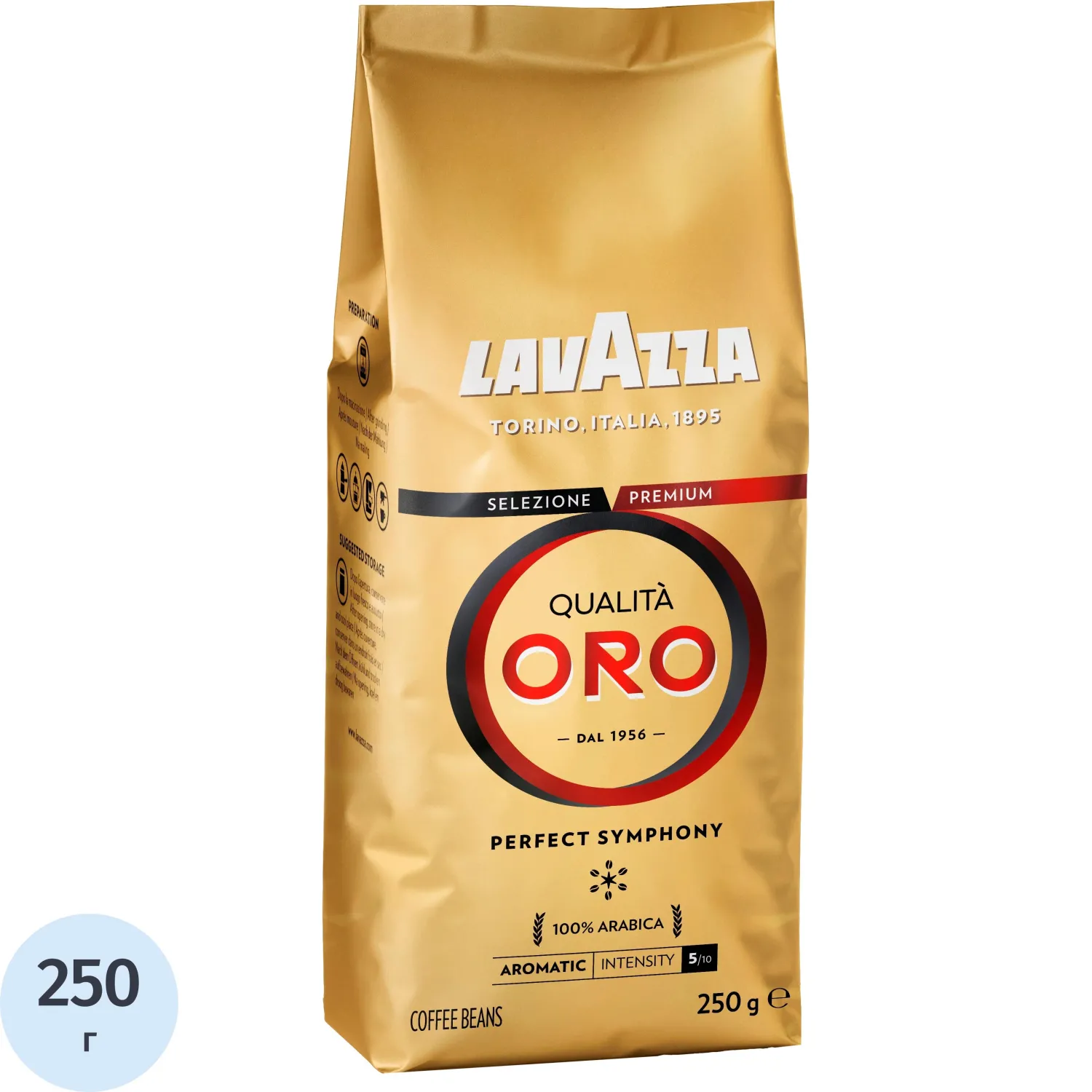 Кофе в зёрнах Lavazza Qualita Oro арабика 100% 250 г (пакет)