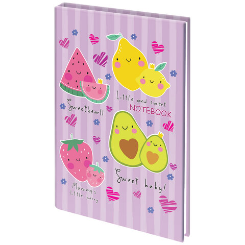 превью Блокнот МАЛЫЙ ФОРМАТ (103×146 мм), А6, 80 л., твёрдый, клетка, BRAUBERG KIDS, «Фруктики»