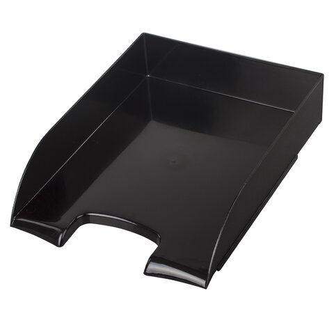 Лоток горизонтальный для бумаг BRAUBERG «Office style», 320×245×65 мм, черный, 237286