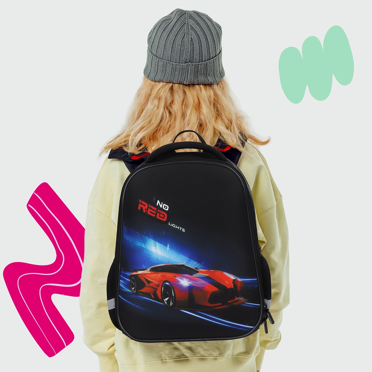 Ранец Berlingo Expert Mini «No red lights» 36×27×14см, 2 отделения, 2 кармана, анатомическая спинка