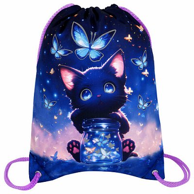 Мешок для обуви BRAUBERG PREMIUM, карман, подкладка, светоотражайка, 43×33 см, Night catcher