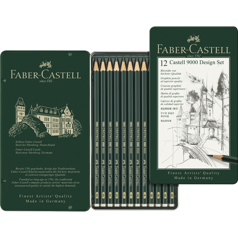 превью Набор карандашей чернографитных Faber-Castell Design Set 12 штук 5H-5B