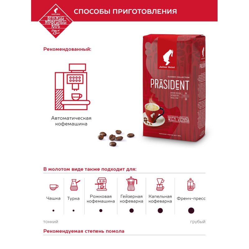 Кофе в зернах Julius Meinl Classic Collection Prasident 1 кг