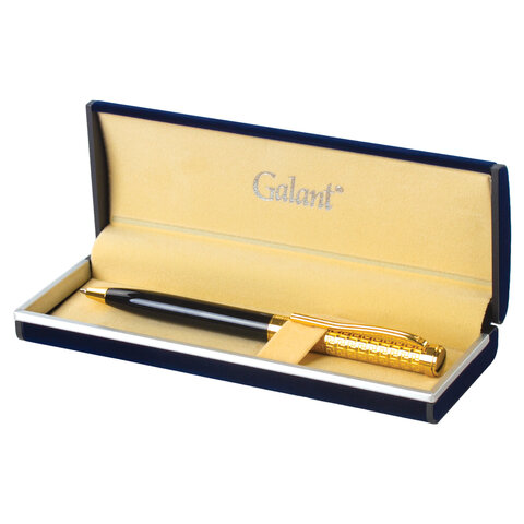 Ручка подарочная шариковая GALANT «Empire Gold», корпус черный с золотистым, золотистые детали, пишущий узел 0.7 мм, синяя