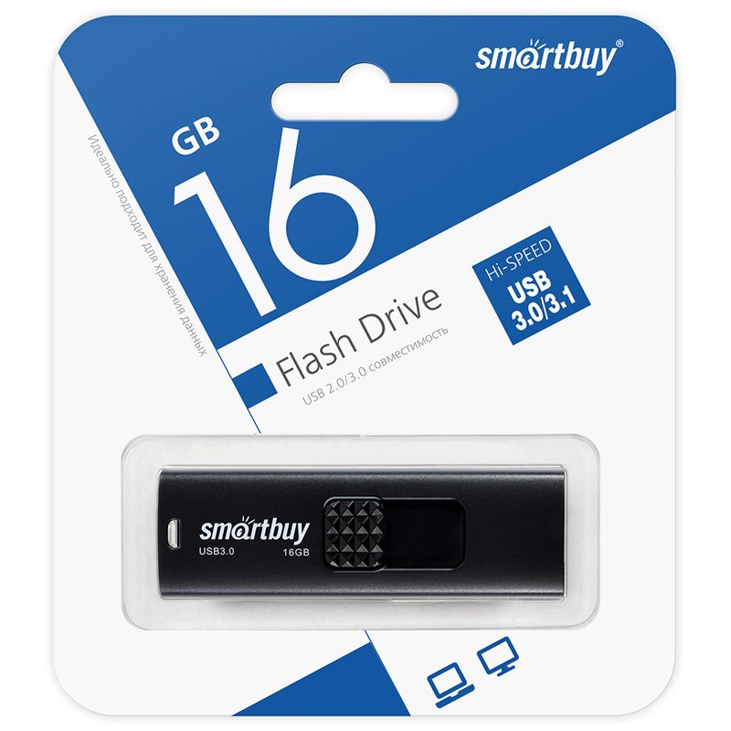Память Smart Buy «Fashion» 16GB, USB 3.0 Flash Drive, черный