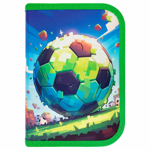 Пенал ПИФАГОР, 1 отделение, 1 откидная планка, полиэстер, 19×13 см, «Football match»