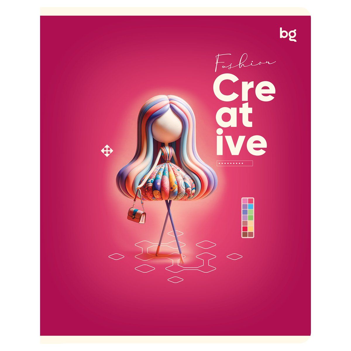 Тетрадь 60л, А5, клетка BG «Fashion creative», глянцевая ламинация