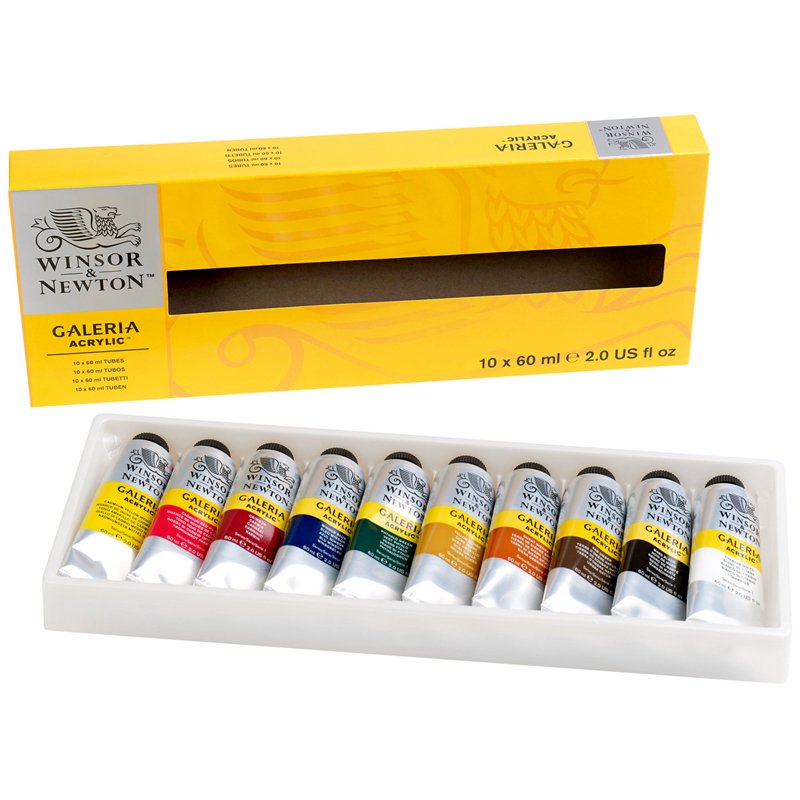 Краски акриловые Winsor&Newton «Galeria», 10цв, 60 мл/туба, картон. упак. 
