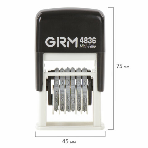 Нумератор 6-разрядный, оттиск 15×3 мм синий, GRM 4836