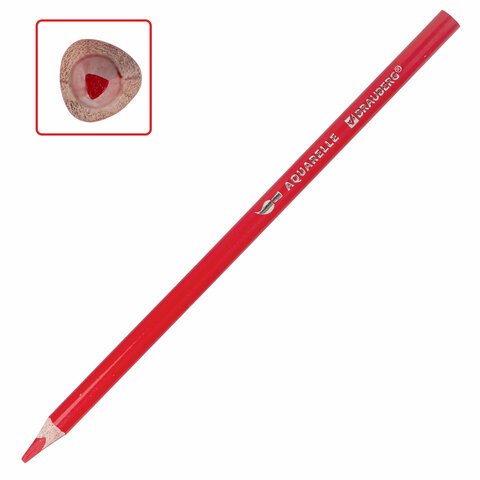 Карандаши цветные акварельные BRAUBERG PREMIUM AQUARELLE 36 цветов в тубе, трёхгранные, мягкие