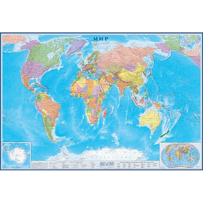 Настенная карта Мир 2.4×1.6м 1:15млн политическая