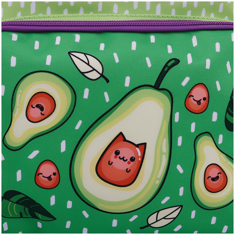Ранец ArtSpace облегченный Happy School «Happy Avocado» 39×28×18см, 1 отделение, 4 кармана, анатомическая спинка