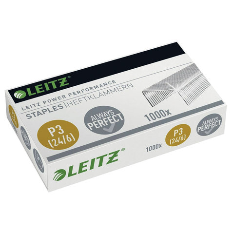 Скобы для степлера № 24/6 LEITZ, никелированные 1000 шт в упаковке