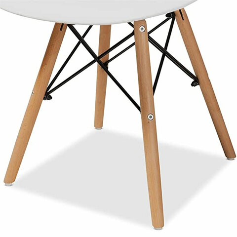 Стулья BRABIX «Eames CF-010», КОМПЛЕКТ 4 шт., пластик белый, опоры дерево/металл, 532630