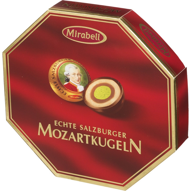 превью Шоколадные конфеты Mirabell Mozart молочный шоколад с пралине и марципаном 300 г