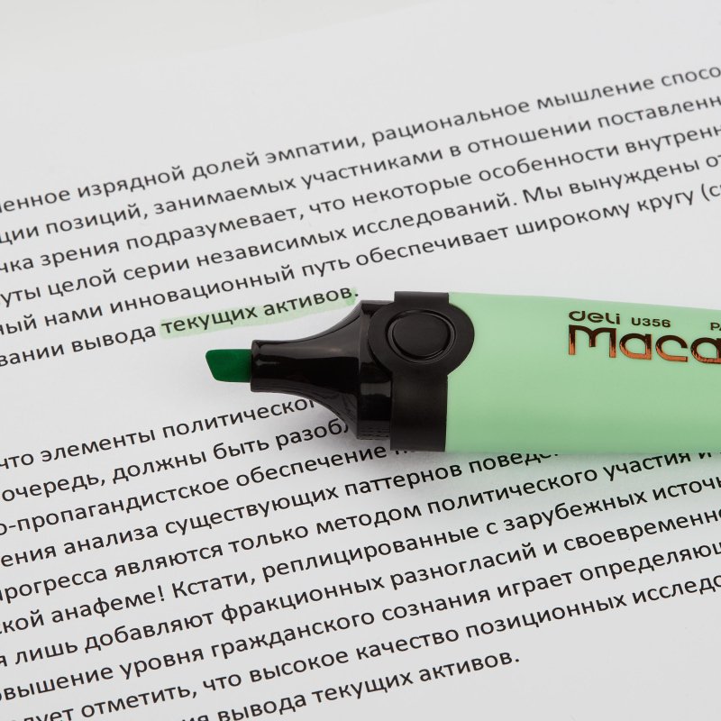 Текстовыделитель Deli Macaron зеленый (толщина линии 1-5 мм)