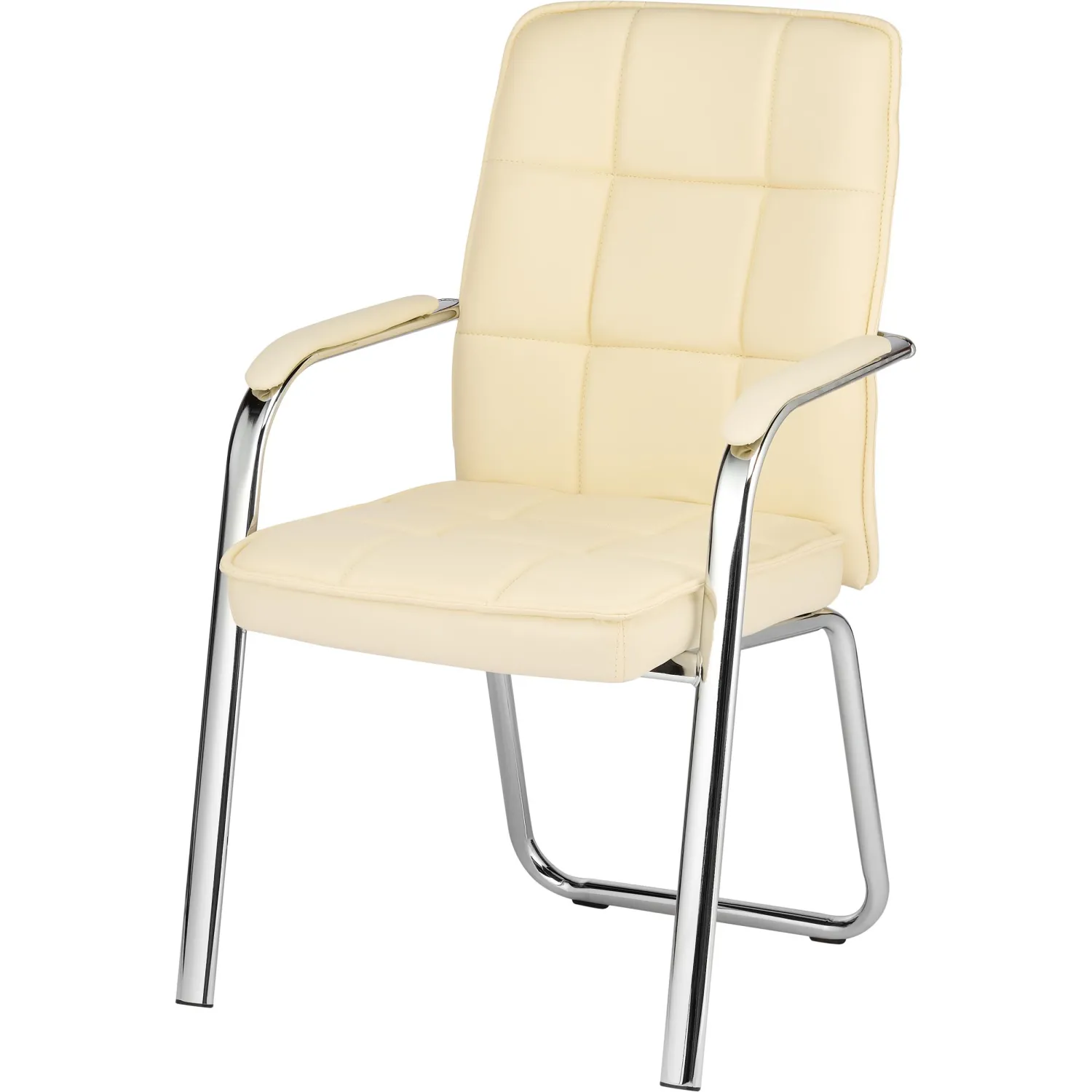 Конференц-кресло Easy Chair 810 VPU бежевое (экокожа, металл хромированный)