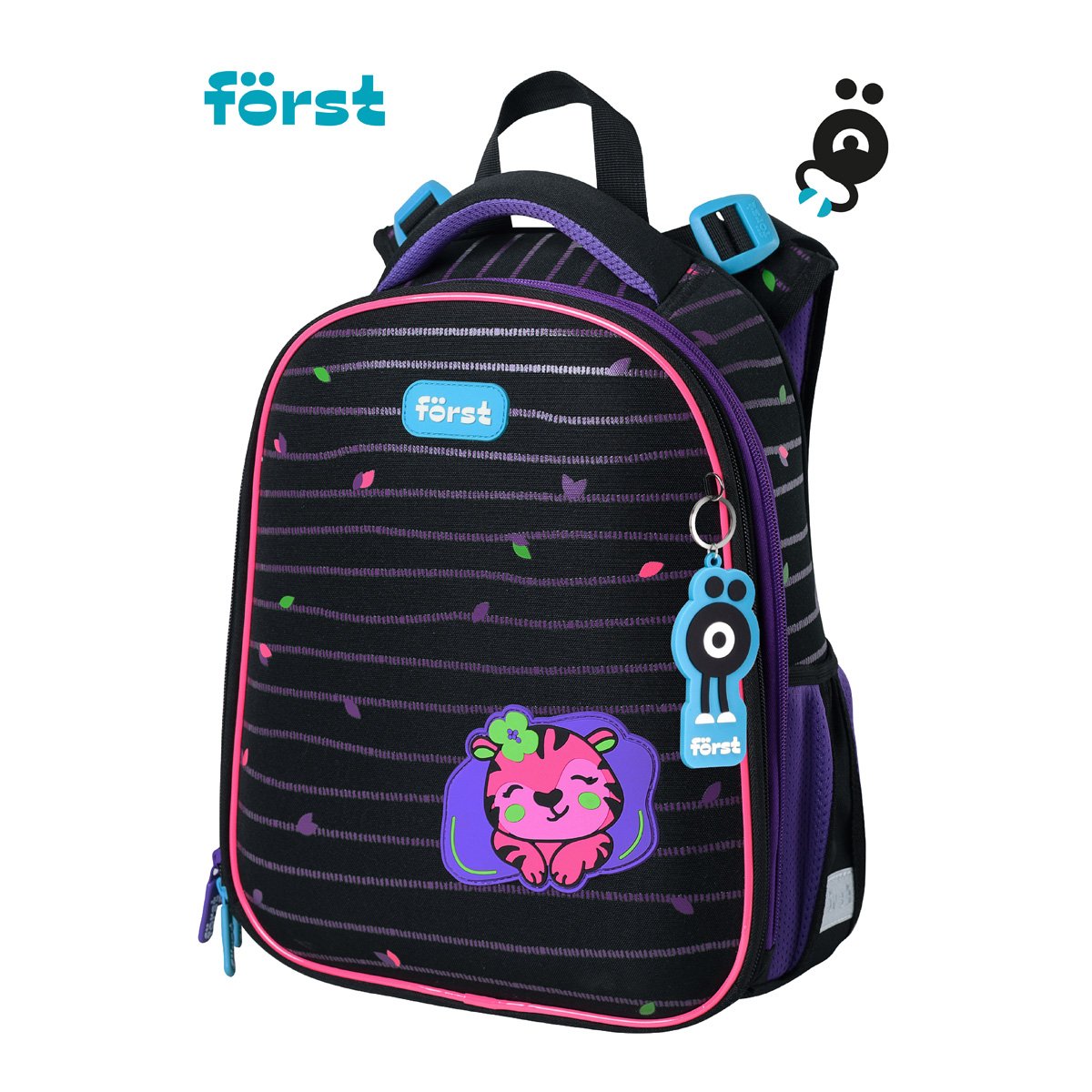 Ранец Först F-Top «Pink tiger» 36×28×15 см, 2 отделения, 2 кармана, анатомическая спинка