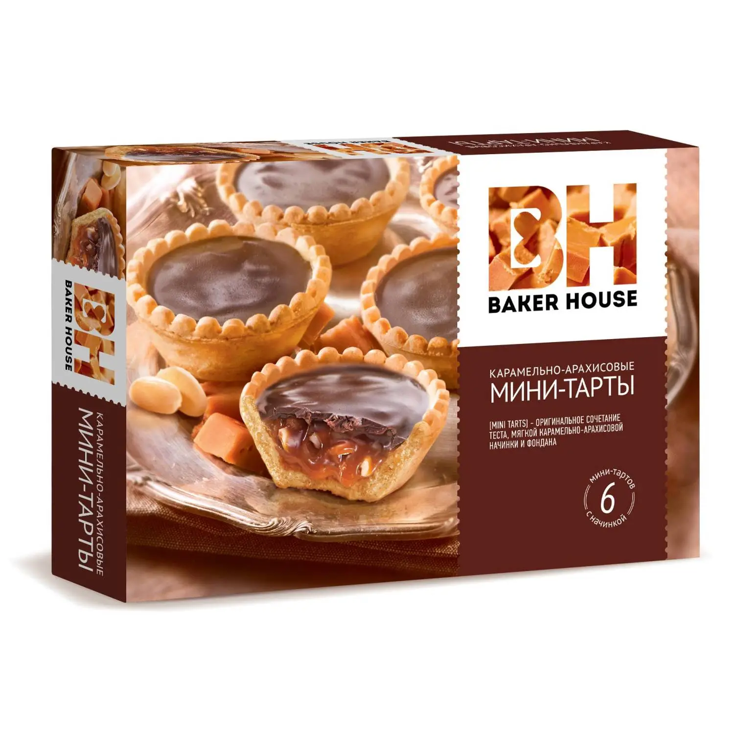 Пирожное Baker House с карамельно-арахисовой начинкой (6 штук по 40 г)