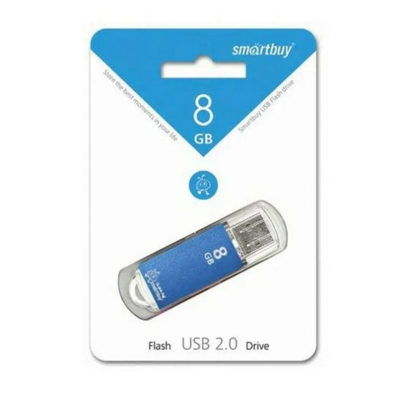 Флеш-память SmartBuy V-Cut 8Gb USB2.0 голубая