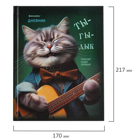 Дневник 5-11 класс 48 л., твердый, BRAUBERG, глянцевая ламинация, с подсказом, «Ты-Гы-Дык»