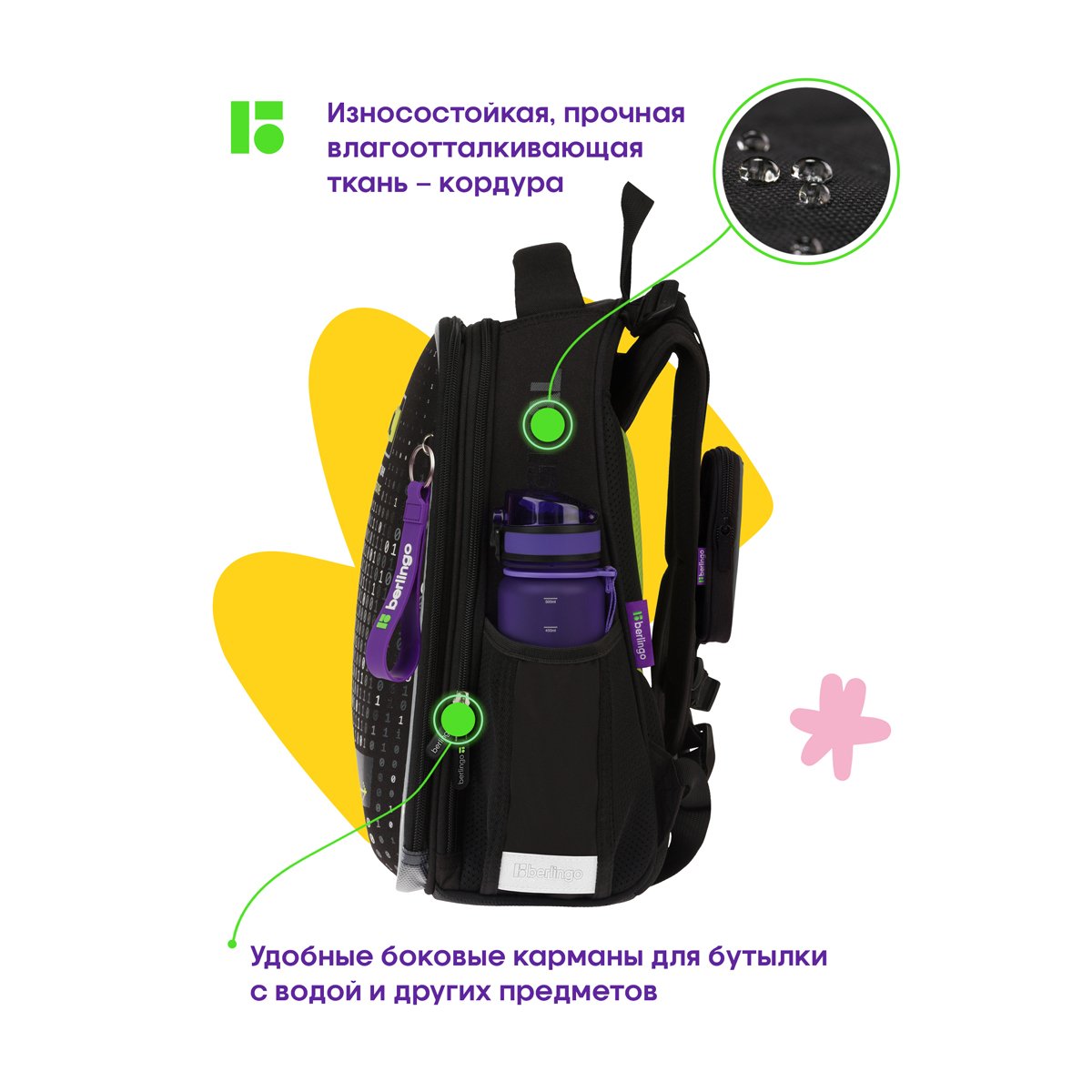 Ранец Berlingo Expert «Digital style» 37×28×16см, 2 отделения, 2 кармана, анатомическая спинка