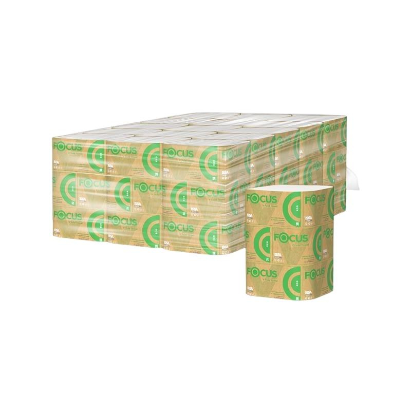 Полотенца бумажные д/дисп. FOCUS Eco Vсл 1сл бел 250л 15пач/уп 5083742 п/э