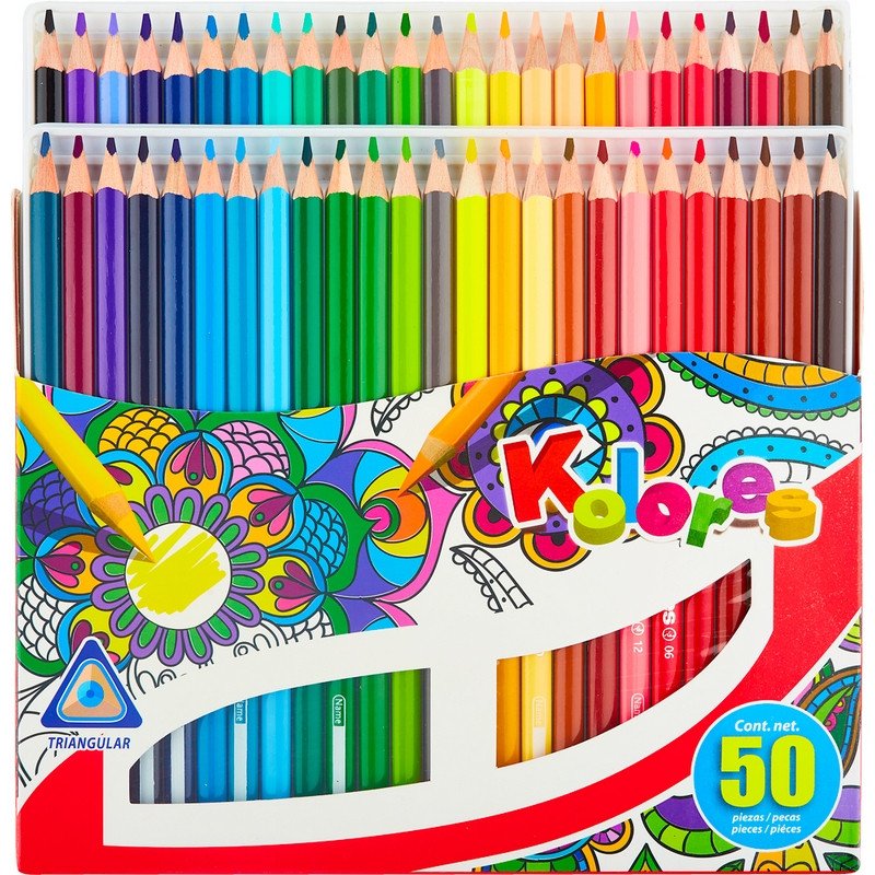 Карандаши цветные Kores трехгранные 50 цветов