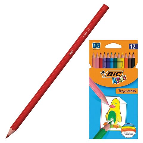 Карандаши цветные Bic Tropicolors. 12 цветов. 