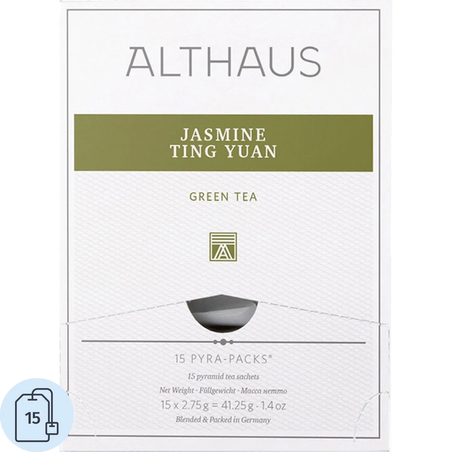 Чай Althaus Pyra Pack Jasmine Ting Yuan зеленый с жасмином 15 пакетиков- пирамидок