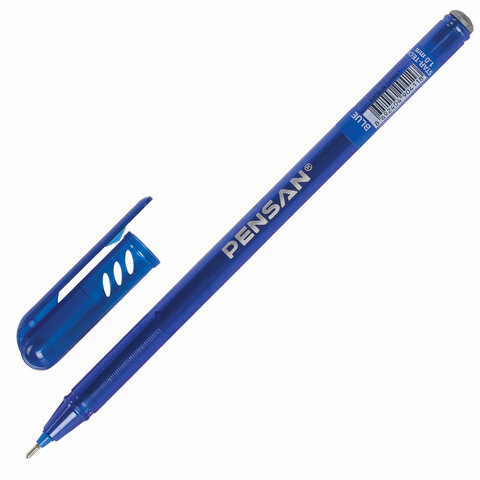 Ручка шариковая масляная PENSAN Star Tech, СИНЯЯ, игольчатый узел 1 мм, линия 0.8 мм, 2260/12