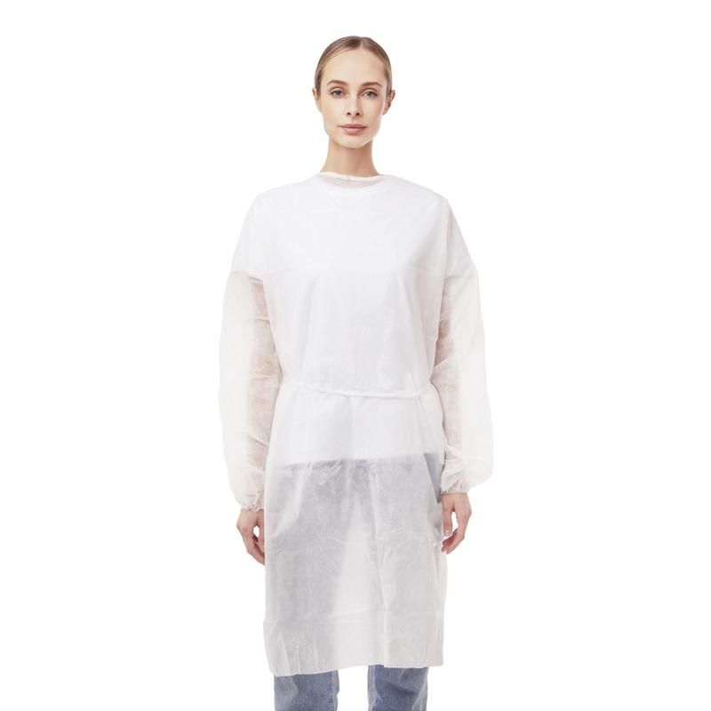 превью Халат одноразовый (накидка) EleGreen на завязках белый (50-52, XL)