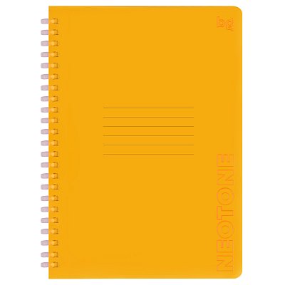 Тетрадь 48л., А5, клетка на силиконовом гребне, BG «Neon. Orange», пластиковая обложка