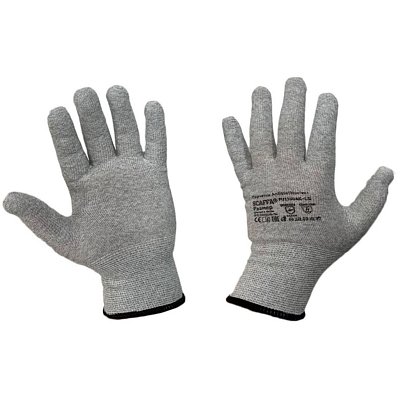 Перчатки защитные антистатич SCAFFA Antistat Контакт PU1350AK-LG нейлон р.9