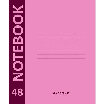 Тетрадь общая ErichKrause Neon А5+ 48 листов в клетку на скрепке (обложка розовая)