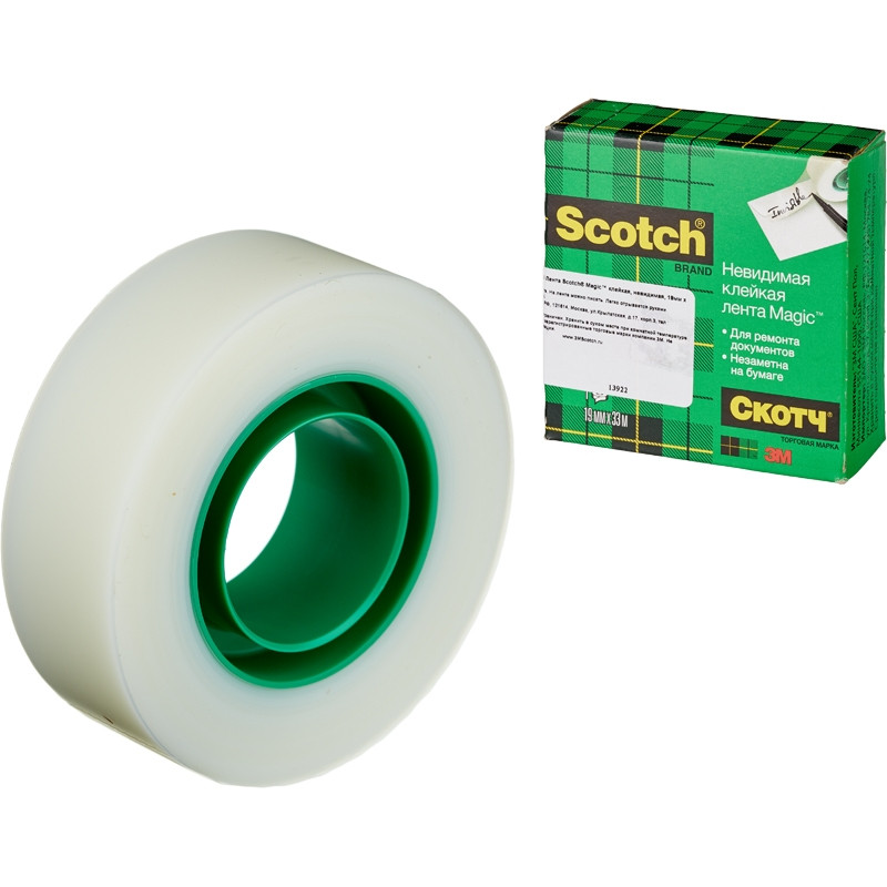 Клейкая лента 3M Scotch Magic 810 (19ммх33м, матовая, 1 шт/уп)